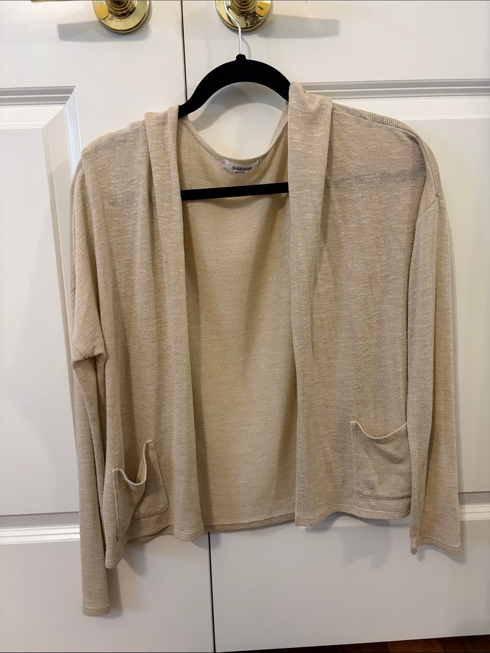 Garage Cream Open-Front Lightweight Cardigan